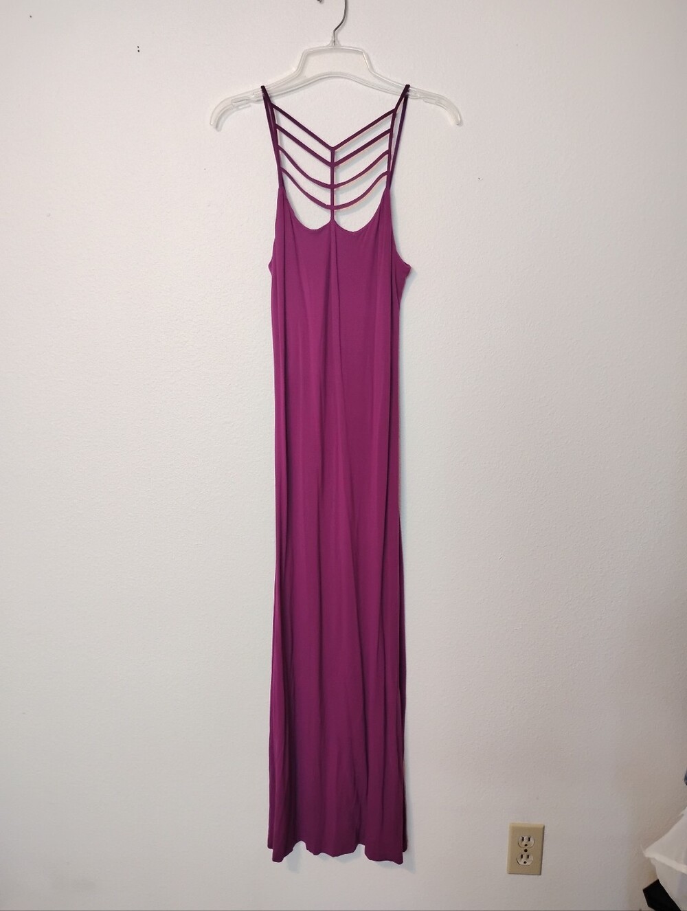 Shinestar Purple Net Neckline Maxi Dress